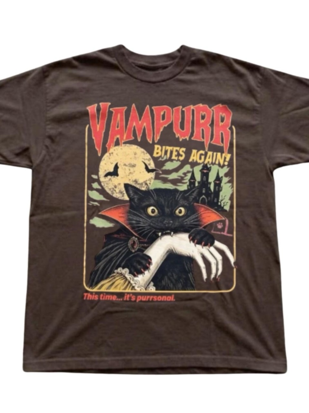 Brown Vampurr Bites Again Graphic Tee